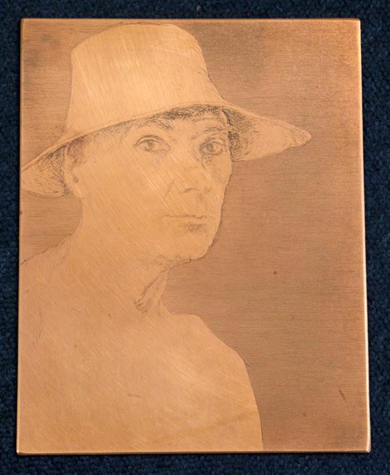 Edgar Holloway (1914-2008) Self Portrait No.19 copper plate